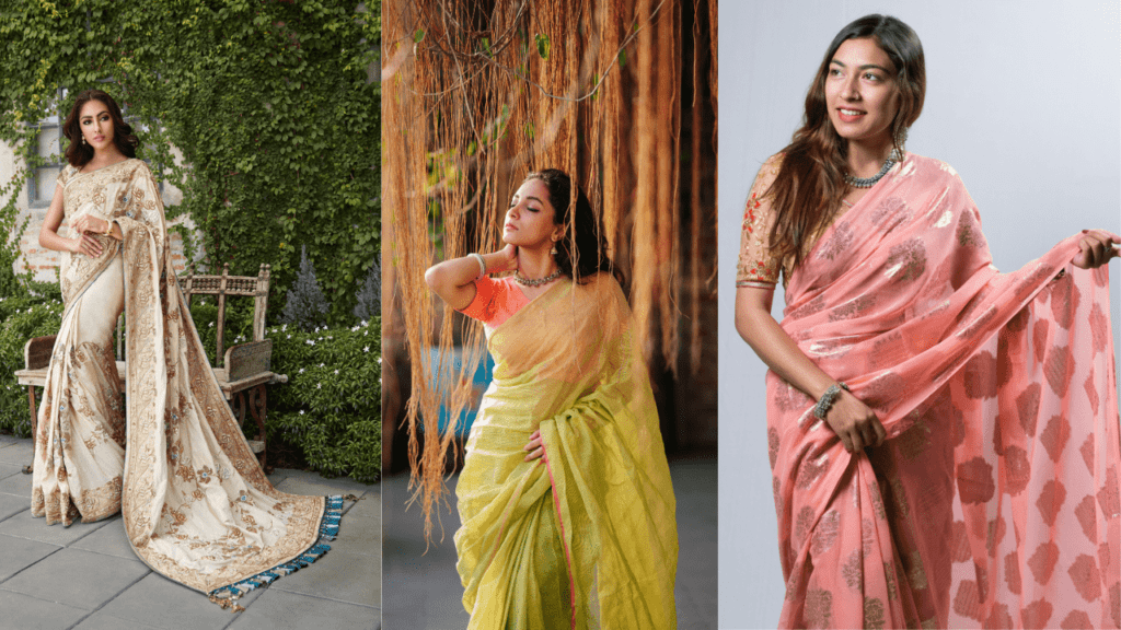 Wear a Saree by feature fashion