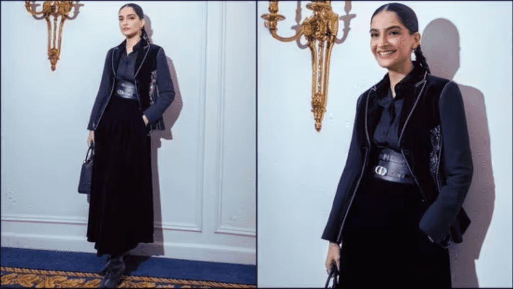 Sonam Kapoor in an all-black Dior outfit by feature fashion