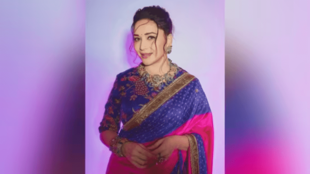Madhuri Dixit’s gorgeous bandhani saree by feature fashion