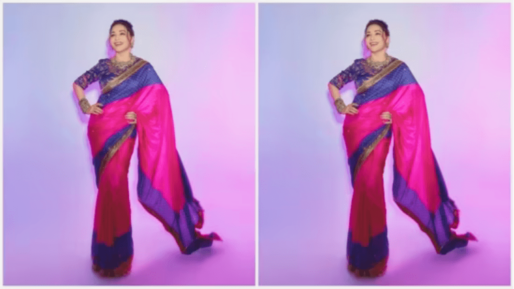 Madhuri Dixit’s gorgeous bandhani saree by feature fashion